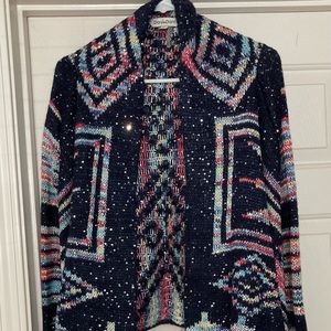 Aztec print cardigan